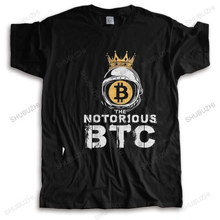 [S-5XL] เสื้อยืดแขนสั้น ผ้าฝ้าย พิมพ์ลาย Bitcoin Notorious BTC แฟชั่นสําหรับผู้ชาย