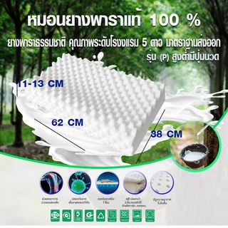 หมอนยางพาราแท้ 100%  น้ำยาง เพื่อสุขภาพ ลดปวดคอ ปวดหลัง Pillow หมอนโรงแรม หมอนหนุน ยางพารา หมอนยางพาราแท้