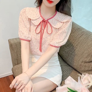 [Fashion Recommendation] เสื้อเชิ้ต ผ้าชีฟอง ลายดอกไม้ เข้ากับทุกการแต่งกาย สไตล์เกาหลี แฟชั่นฤดูร้อน สําหรับผู้หญิง อายุลดน้อยลง