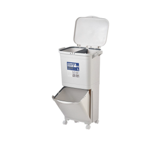 โปรโมชั่น : Jumper Kids ถังขยะสองชั้น ถังขยะ สำหรับห้องครัว มีฝาปิด พร้อมล้อเลื่อน เหมาะสำหรับพื้นที่ขนาดเล็ก แยกขยะได