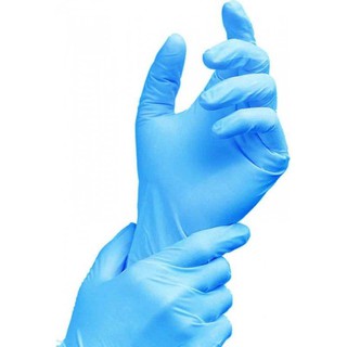 ถุงมือไนไตร สีฟ้า หนา 4 มม. size L - จํานวน 6 คู่