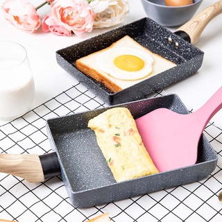 ❒✙ↂJapanese Mini Rectangle Small Frying Pan Okja Burn Non-Stick Pan Medical Stone Pan Square Fried Egg Pan Pan Thick Egg