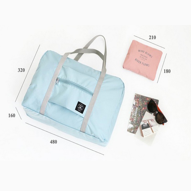 ภาพสินค้าAm Bag กระเป๋าเดินทาง พับเก็บได้สไตล์เกาหลี พกพาง่าย มี4สีให้เลือก จากร้าน ambag. บน Shopee ภาพที่ 8