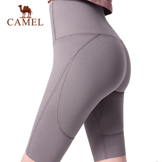 Camel กางเกงโยคะ กางเกงห้าส่วน ผู้หญิง เอวสูง กางเกงออกกําลังกาย วิ่ง ยกสะโพก กางเกงขาสั้น