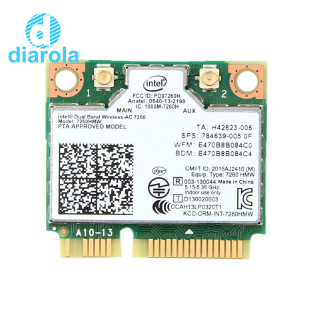 อะแดปเตอร์ไร้สาย Dual Band Ac 1200 สําหรับ Intel 7260 7260hmw Pci - E Card