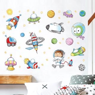 【Zooyoo】สติ๊กเกอร์ติดผนัง  Space Astronaut Space Manner Space Fixing wall stickers