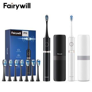 Fairywill P11 แปรงสีฟันไฟฟ้า 8 หัวแปรงดูปองท์ IPX7 กันน้ำ