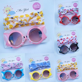 ภาพหน้าปกสินค้าแว่นตาเด็ก แว่นกันแดดเด็ก แว่นแฟชั่นเด็กChildren\'s Hair Band Sunglasses Cartoon Sunglasses Two-Piece Set ซึ่งคุณอาจชอบราคาและรีวิวของสินค้านี้