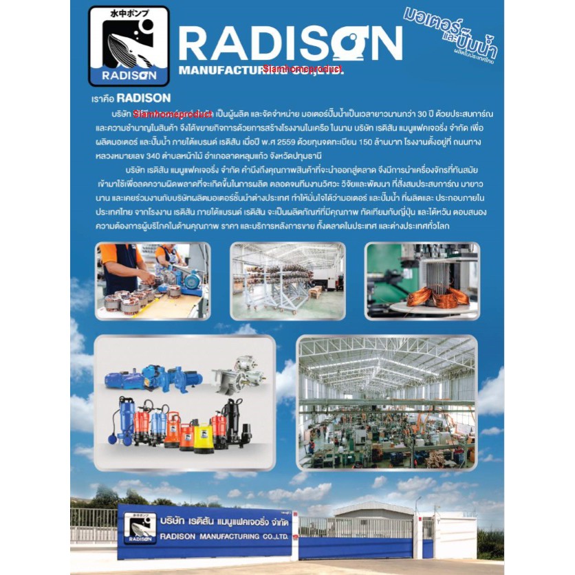 Radison ปั๊มแช่ดูดโคลน 3นิ้ว RDS300 ผลิตไทยรับประกัน 1ปี แบบมีลูกลอย ...