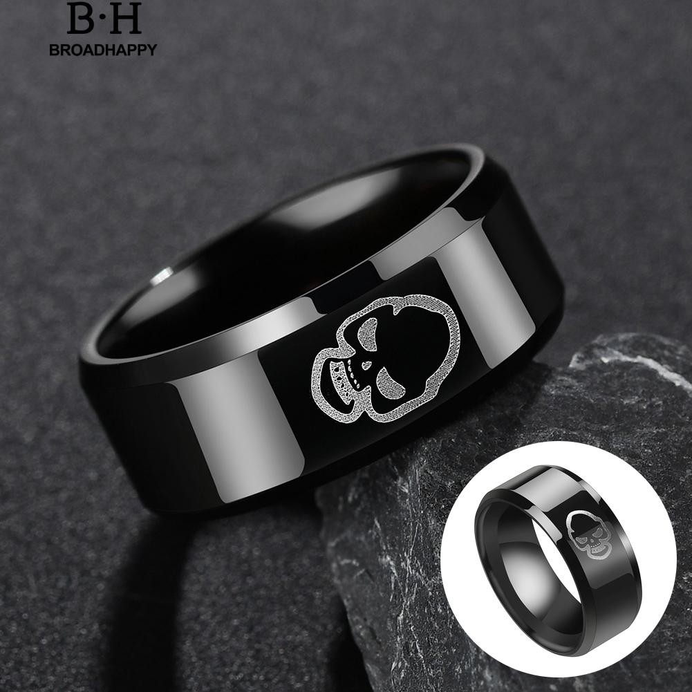 broadhappy-แหวนแฟชั่น-สเตนเลส-ลายกะโหลก-แหวนเกลี้ยง-สำหรับผู้ชาย