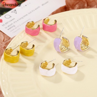 IFYOU Korean Fashion Gold Ring Simple Jelly Color Ladies Stud Earrings Women Jewelry Accessories