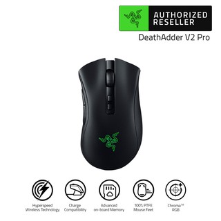 สินค้า Razer DeathAdder V2 Pro Wireless gaming mouse with best-in-class ergonomics Focus+20,000DPI Optical Sensor (เมาส์เกมมิ่งไร้สาย)