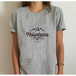 เสื้อยืดโอเวอร์ไซส์ใหม่ เสื้อยืดลําลอง แขนสั้น พิมพ์ลายภูเขา Are Calling And I Must Go Mounn Hiking Mounneer Lkbmne01Oci