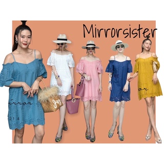 Code : Mirr00 เดรสลูกไม้  เดรสปาดไหล่ เดรสสายเดี่ยว ชุดใส่ไปงาน งานป้าย mirrorsister