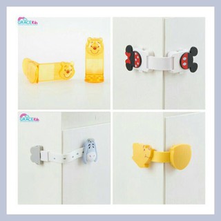 [4 แบบ] ที่ล็อคลิ้นชัก ตู้เย็น ชักโครก Drawer Lock ลิขสิทธิ์แท้ Disney Pooh Mickey [GKP]