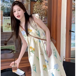 Allison dress เดรสยาว เดรสลายดอก เดรสชายทะเล เดรสสไตล์เกาหลี TS1358