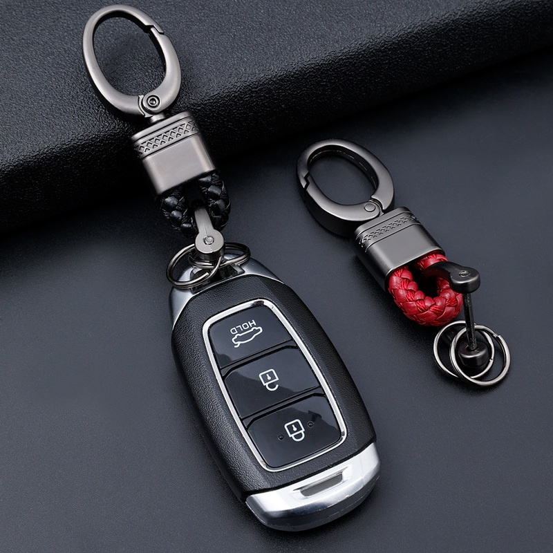พวงกุญแจรถยนต์-แฮนด์เมด-ถัก-โซ่หนัง-โลหะผสมสังกะสี-คุณภาพสูง-พวงกุญแจรถ-ที่ใส่แหวน-สําหรับผู้ชาย-ผู้หญิง
