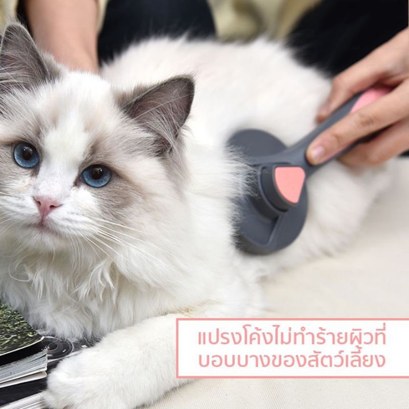 fidoz-factory-แปรงหวีขนแมว-แปรงผลักขนออกได้-อุปกรณ์ทำความสะอาดขนสัตว์เลี้ยง