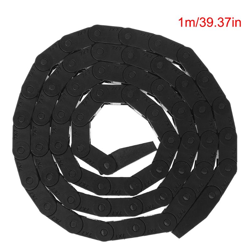 7X7mm L1000mm Cable Drag Chain Wire Carrier + 2 End Connector For 3D Printer CNC