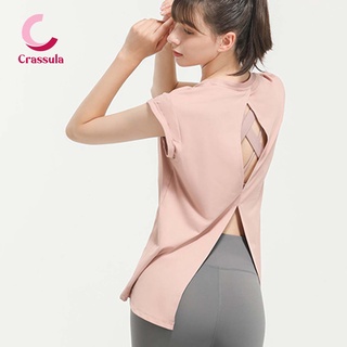 ภาพหน้าปกสินค้าCrassula เสื้อยืดออกกำลังกาย เสื้อผ้าลำลอง ดีไซน์เซกซี่เว้าหลัง ที่เกี่ยวข้อง