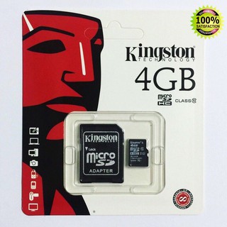 สินค้า Kingston Memory Card Micro SD SDHC 4 GB Class 10 ของแท้