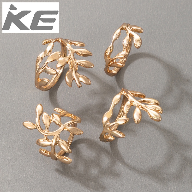 summer-gold-leaf-ring-set-of-4-geometric-metal-leaf-ring-set-for-girls-for-women-low-price