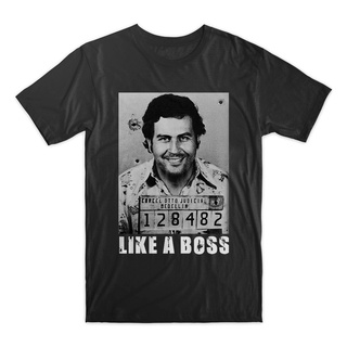 ขายดี เสื้อยืดผ้าฝ้าย 100% พิมพ์ลาย Pablo Escobar Like A Boss Mugshot Narcos สไตล์สตรีท สําหรับผู้ชาย