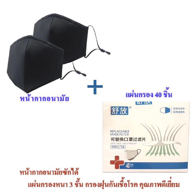 ผ้าซักได้ 3D พร้อมแผ่นกรองอย่างดีหนา3ชั้น จำนวน40ชิ้น