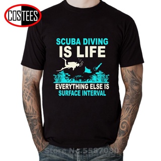 เสื้อยืด พิมพ์ลายคําคมดําน้ํา Scuba Diving is Life สําหรับผู้ชายS-5XL