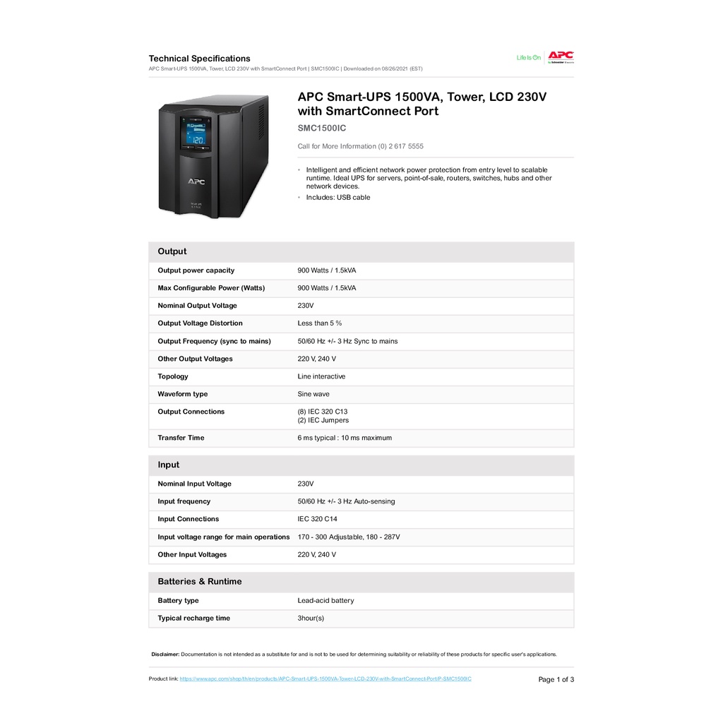 apc-easy-ups-smc1500ic-1500va-900watt-เครื่องสำรองไฟ-ของแท้-100-สินค้ารับประกัน-3-ปี-มีบริการfreeถึงบ้าน