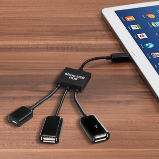 3in1 ชายหญิง Micro USB 2.0 โฮสต์อะแดปเตอร์สาย OTG HUB