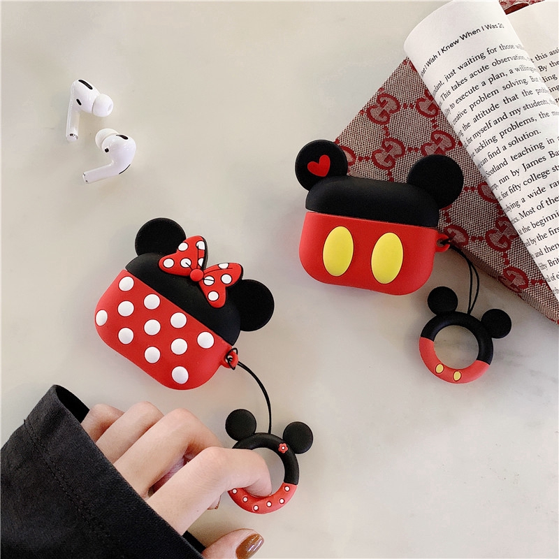 เคสซิลิโคนนิ่ม-รูปมิกกี้-มินนี่เมาส์-สําหรับหูฟังไร้สาย-apple-airpods-pro