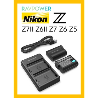 RAVPower USB Battery Charger Nikon EN-EL15 for Nikon Z5 Z6 Z7