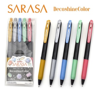 ZEBRA ปากกา Sarasa Clip 0.5 Decoshine Color 5 color set จำนวน 1 ชุด