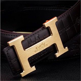 ของแท้ Hermes เข็มขัดผู้ชาย Hermes คลาสสิก H หัวเข็มขัดโลหะผสมผู้ชาย 3.8 เซนติเมตรเข็มขัดสตรี 3.2 เซนติเมตรเข็มขัด