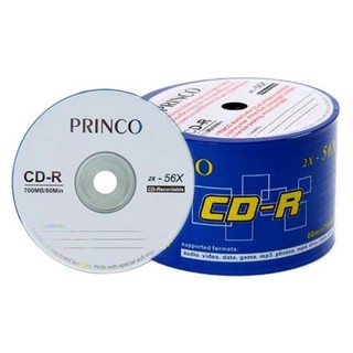 แผ่นซีดี CD-R 700 MB ยี่ห้อ Princo HP ของแท้ 50 แผ่น