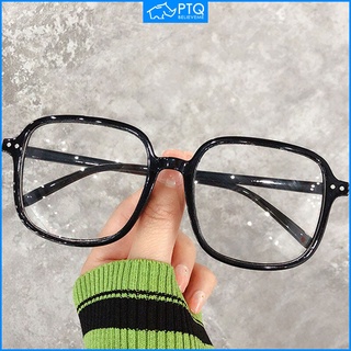 Ptq แว่นสายตาสั้น เทรนด์แว่นตาป้องกันรังสี สําหรับผู้หญิง เวอร์ชั่นเกาหลี ขนาดใหญ่ แว่นตาสี่เหลี่ยม สีดํา