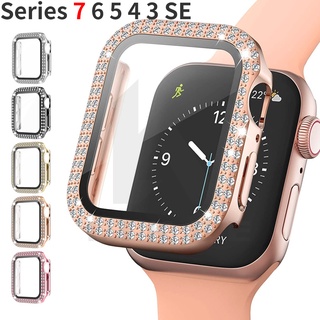 เช็ครีวิวสินค้าเคสนาฬิกาข้อมือ ประดับเพชร สําหรับ Apple watch 41 มม. 45 มม. 40 มม. 42 มม. 38 มม. iWatch series 7 3 4 5 6 se