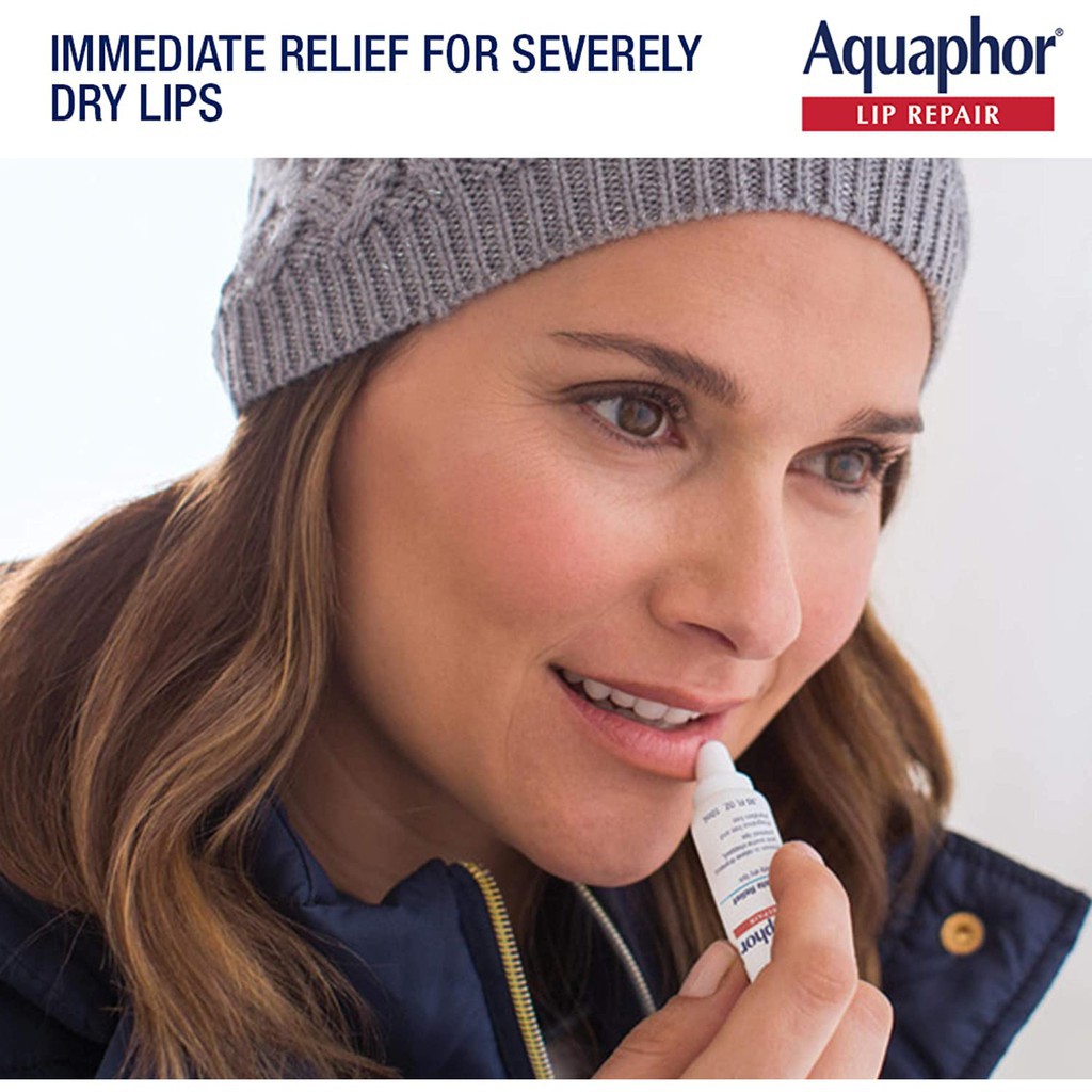 aiiz-usa-ลิปบาล์ม-ฟื้นฟูริมฝีปากให้มีสุขภาพดี-ลิปสติก-ลิปมัน-aquaphor-lip-repair-ointment-long-lasting-moisture