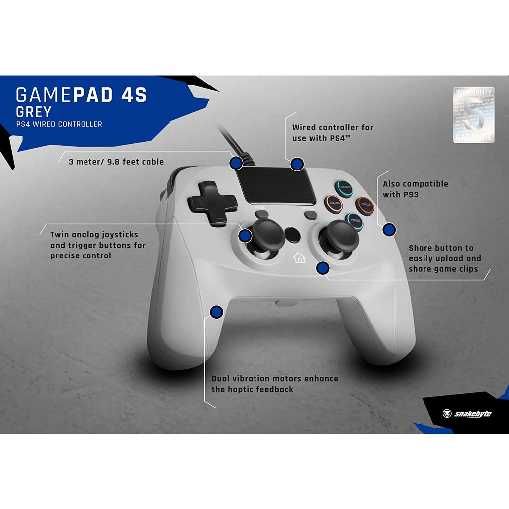 Snakebyte Controller Game: Pad 4 S - Grey | Shopee Thailand