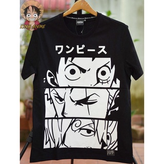 [โค้ดส่วนลด ANIJNE60 ลดทันที 60.- ] T-shirt DOP-1389 มีสีดำ Luffy Zoro Sanji