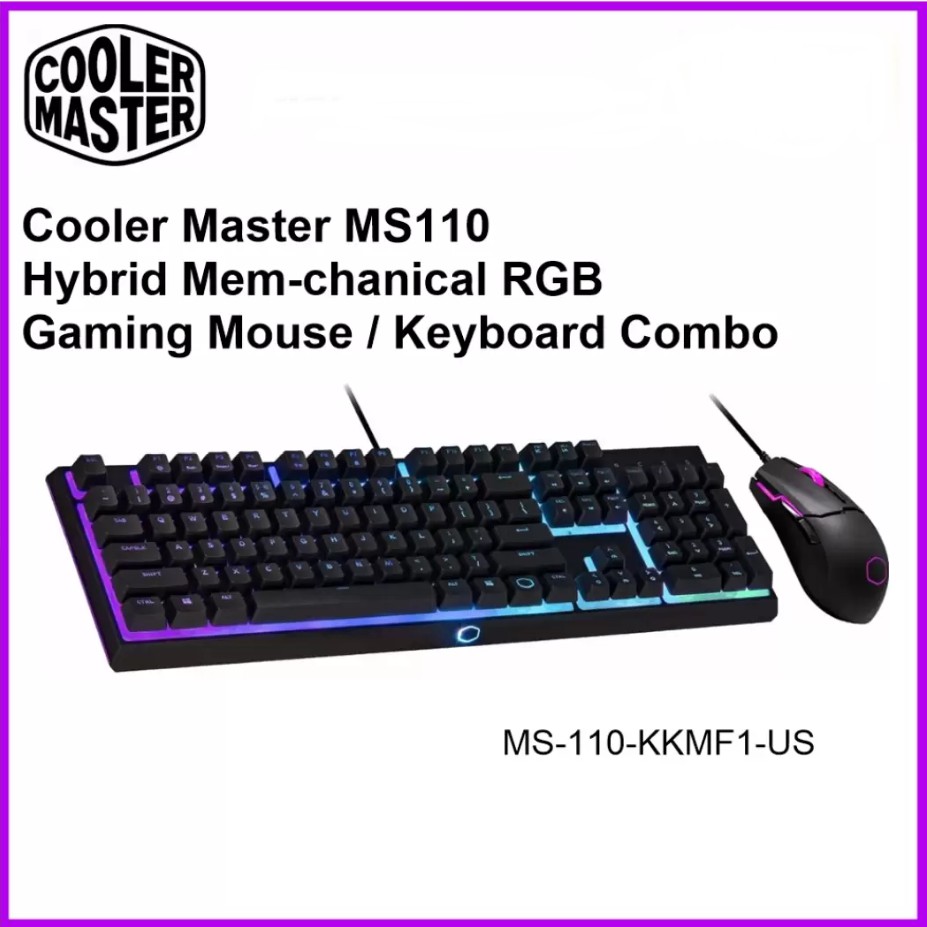 เมาส์+คีย์บอร์ด Cooler Master Keyboard MasterSet MS110 Combo RGB (คีย์ ...