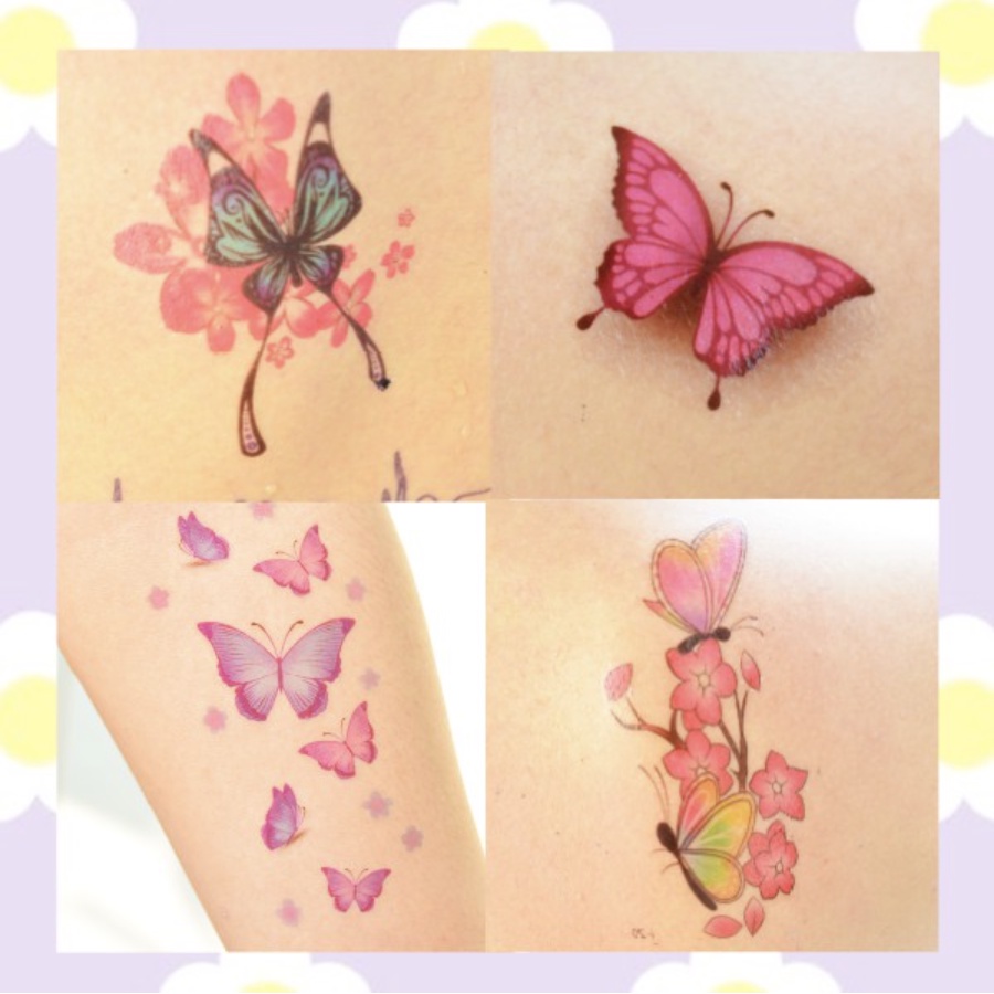 แทททูมินิมอล-แทททูเกาหลี-sticker-tattoo-tatto-แทททูผีเสื้อ-แทททู-ผีเสื้อ-korean-style-butterfly-ลอกน้ำ-เกาหลี