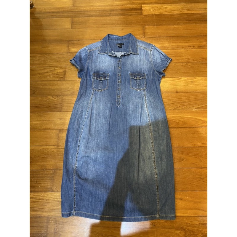 h-amp-m-mama-maternity-dress-jeans-size-m-used-ชุดคลุมท้อง