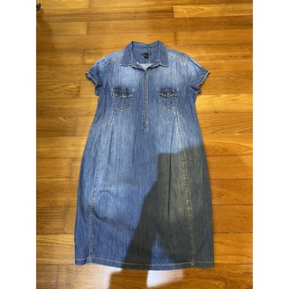 H&M mama maternity dress jeans size M used ชุดคลุมท้อง