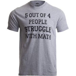 [100% Cotton] เสื้อยืดลําลอง พิมพ์ลาย 5 Of 4 people struggle with math school teacher เข้ากับทุกการแต่งกาย สําหรับผู้ชาย
