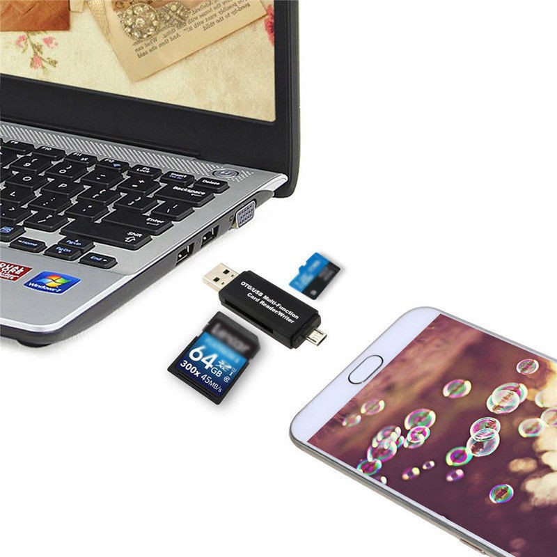 ภาพหน้าปกสินค้าการ์ดรีดเดอร์ Micro USB OTG USB TF 2.0 จากร้าน xijing1.th บน Shopee
