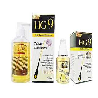 HG9 Hair Growth Serum + Shampoo เฮ็จจ์ จี ไนน์ เซรั่ม และ แชมพู แก้ผมร่วง ผมบาง แก้คันรังแค ปลูกผม (1 ชุด)
