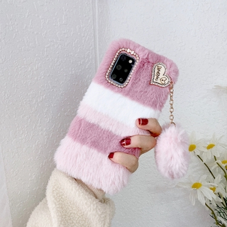 เคสโทรศัพท์มือถือ ผ้ากํามะหยี่ขนนิ่ม ขนปุย ลายหัวใจน่ารัก สําหรับ OPPO A17 A17K A16 A16S A16K A15 A15S A54 A74 A93 A96 A76 A9 2020 A5 2020 A31 A53 A92 A52