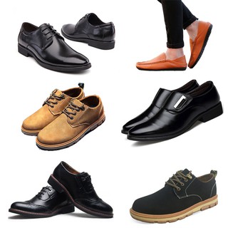 สินค้า (ลดล้างสต็อก3） รองเท้าหนัง รองเท้าแฟชั่นผู้ชาย Minimalist Business Casual Leather Men Shoes